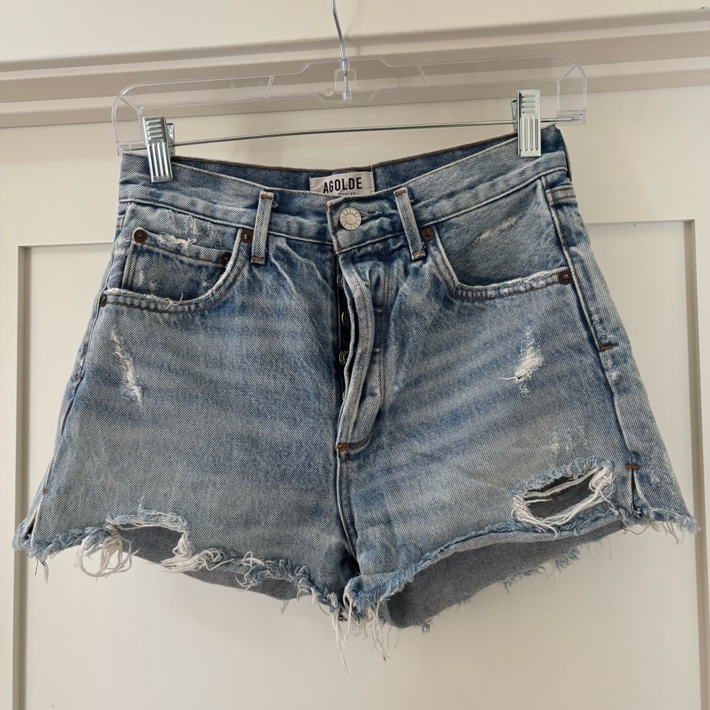AGOLDE Parker Shorts Blue Jean Denim Cutoff 25